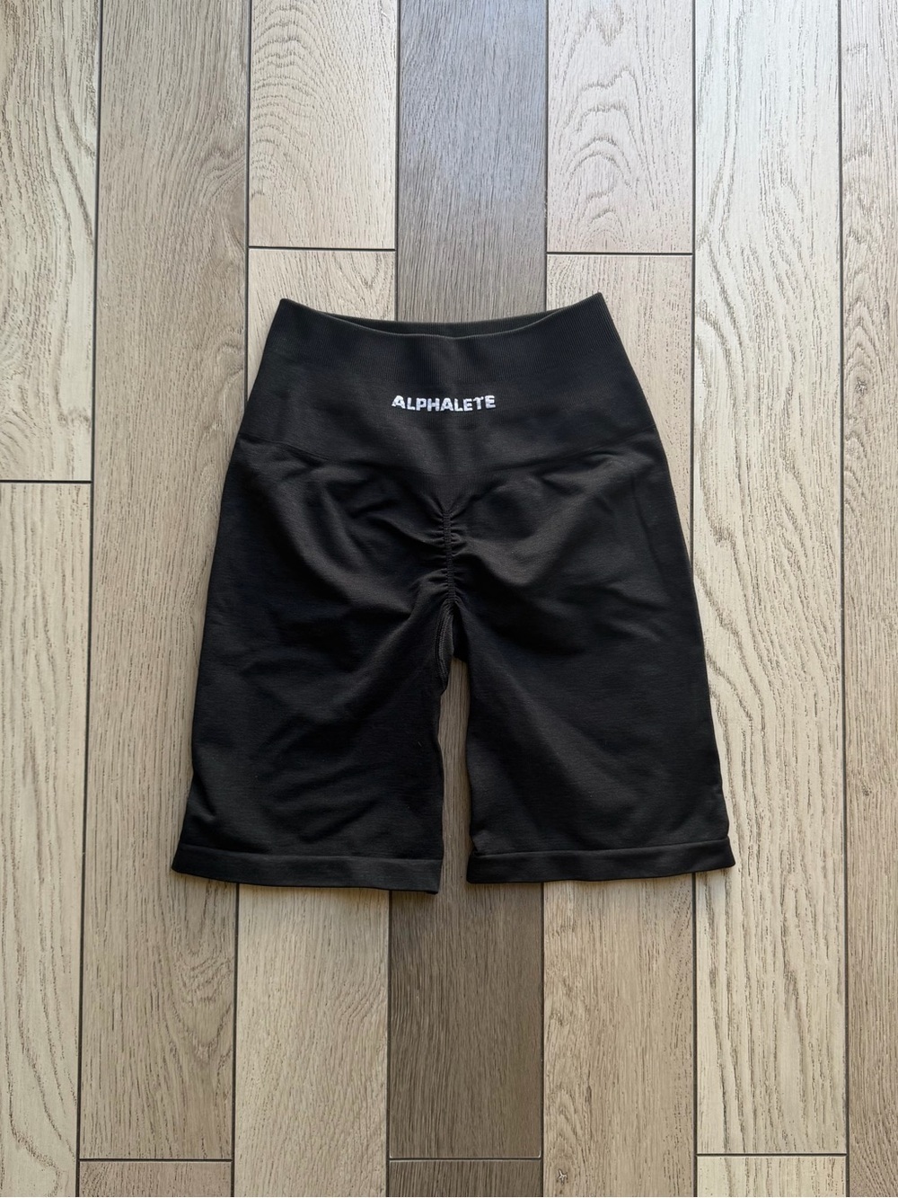 Alphalete Black Scrunch-Back High Waist Bike Shorts XS